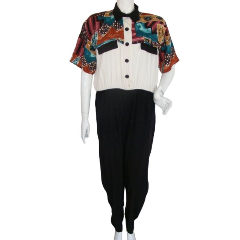 Paris Sports Club Jumpsuit, 11/12, Short sleeve, Pants, Colorful yoke, Buttons